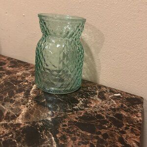 Green Diamond Pattern Vase, Flower Knob Vase Bouquet Vases Small Glass